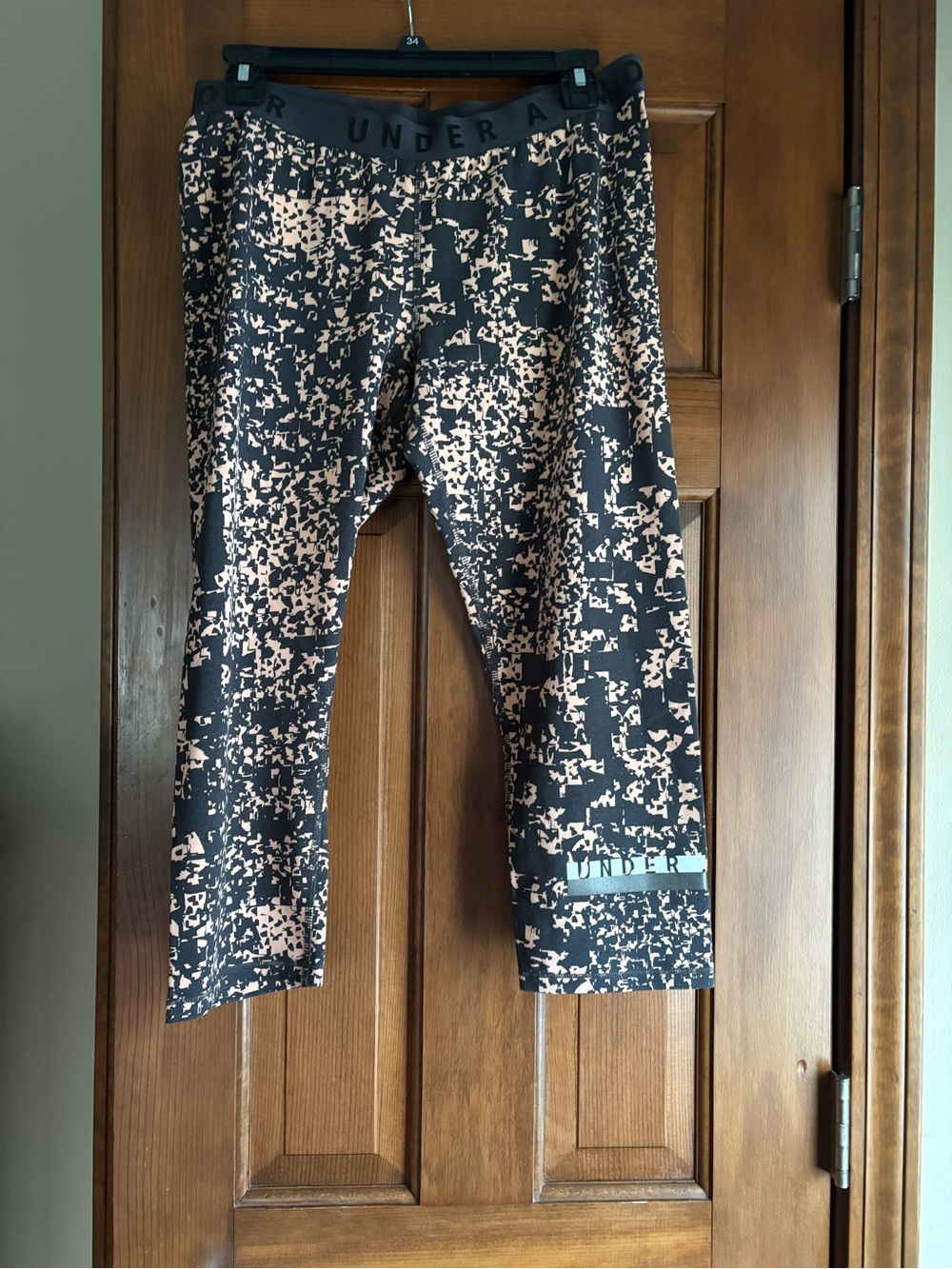 Under Armour Black and Light Pink Abstract Print Girls' Leggings